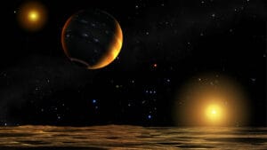 Egzoplaneta na tle swojej gwiazdy macierzystej