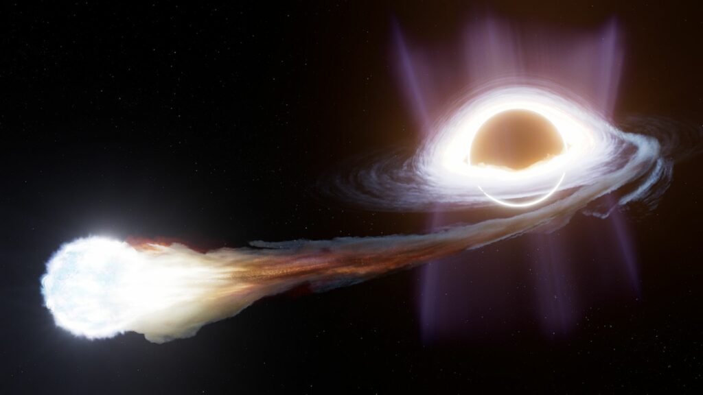 Czarna dziura rozrywa gwiazdę