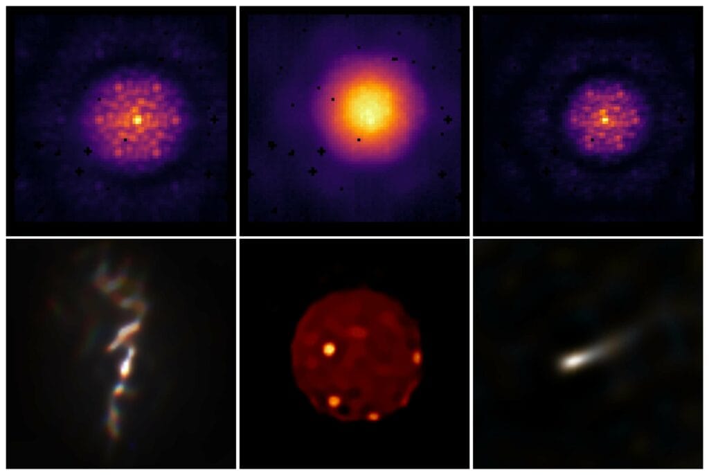 Obrazy galaktyk sprzed i po wdrożeniu algorytmu AMIGO