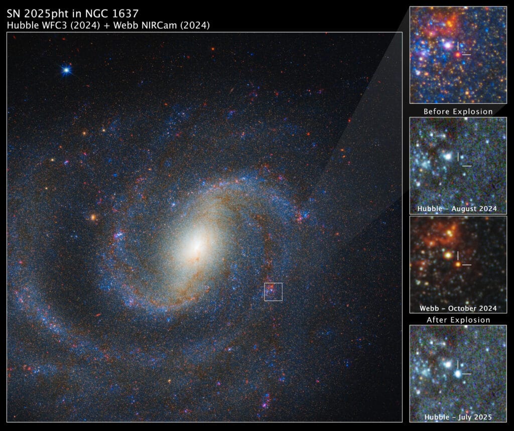 Połączone zdjęcie galaktyki spiralnej NGC 1637